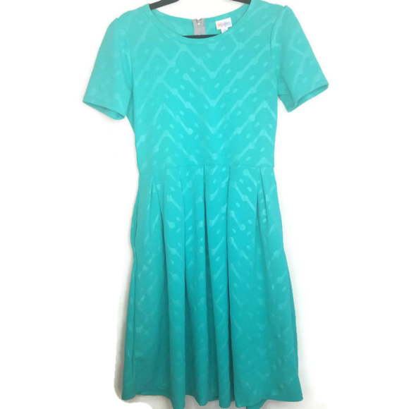 LuLaRoe Dresses & Skirts - LuLaRoe Amelia Dress Solid Texured Teal w/Pockets